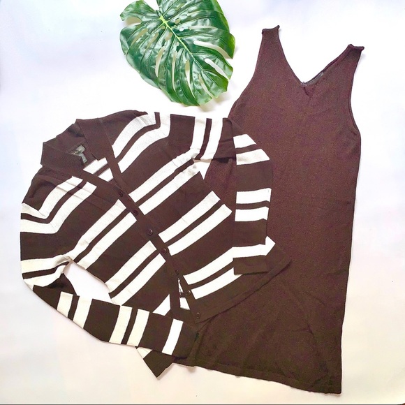 Banana Republic Vintage 2pcs Elegant Coordinated Knit Dress Cardigan Set - Picture 3 of 12